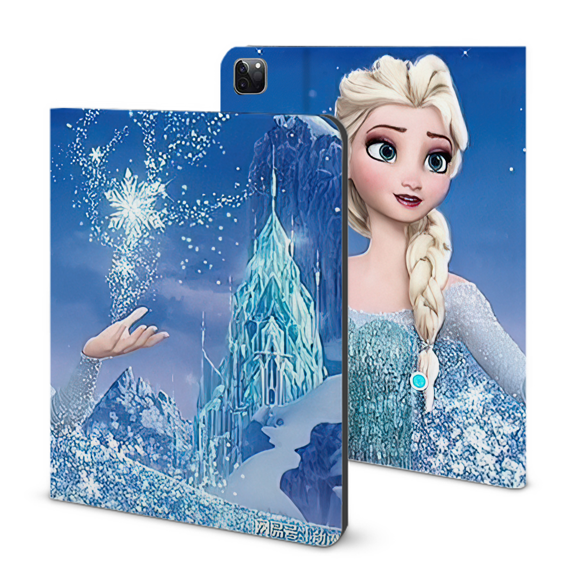 （画像用） アナと雪の女王 アンナ エルサ Frozen Anna Elsa IPad ケース ブック型 PUレザー TPU 耐衝撃 軽量 薄型 ペン収納なし 全面保護 IPad 各モデル対応